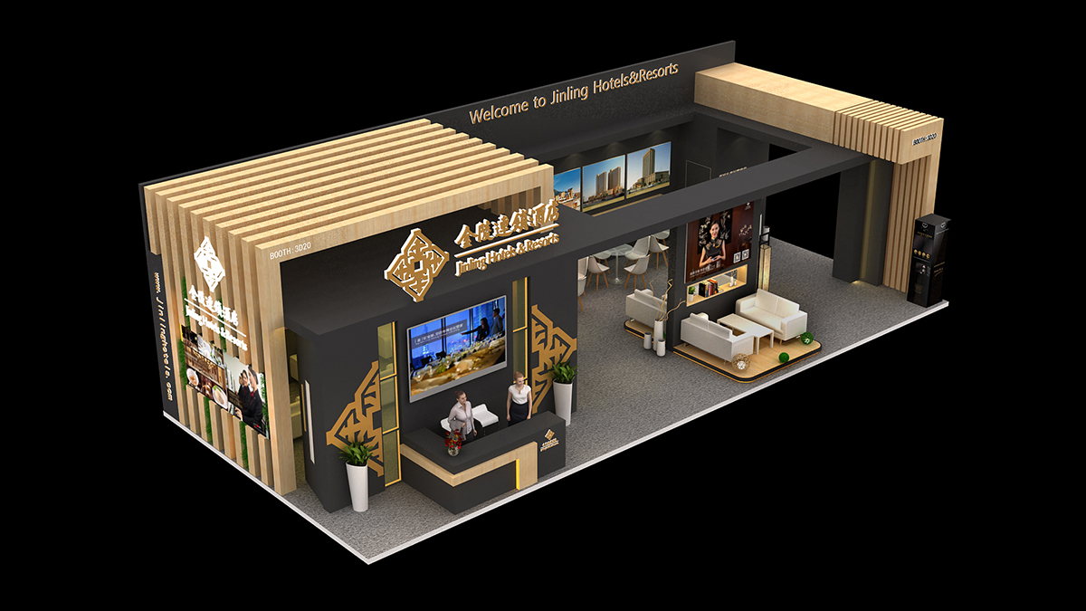 金陵酒店|CITM旅交会展台搭建施工现场01
